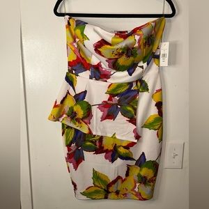 Strapless floral dress
